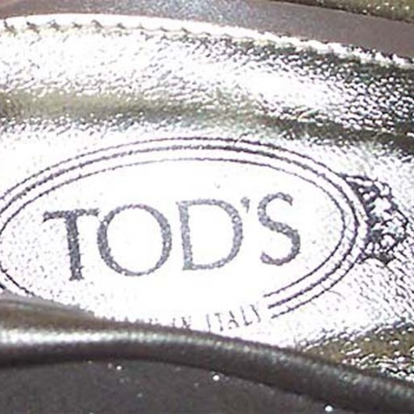 NEW TOD'S Dee gold tone shimmery suede flat 39 - Picture 6 of 6